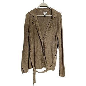 Chico’s Cardigan linen blend embroidered medium